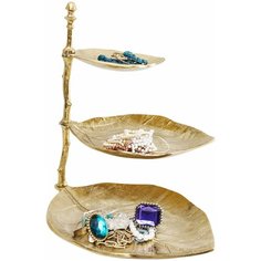 KARE Этажерка декоративная Leaf, коллекция "Лист" 32*46*45, Алюминий, Латунь