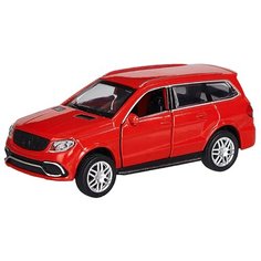 Детская инерционная металлическая машинка с открывающимися дверями PlaySmart, модель Mercedes-Benz GL 63 AMG, красный Serinity Toys