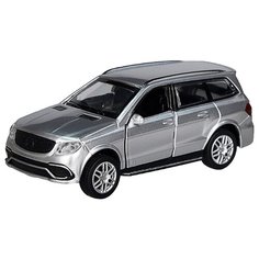 Детская инерционная металлическая машинка с открывающимися дверями PlaySmart, модель Mercedes-Benz GL 63 AMG, серебристый Serinity Toys
