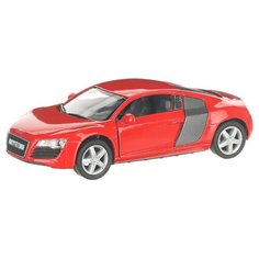 Детская инерционная металлическая машинка с открывающимися дверями, модель Audi R8, красный Serinity Toys