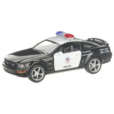 Детская инерционная металлическая машинка с открывающимися дверями, модель Ford Mustang GT полиция, черный Serinity Toys