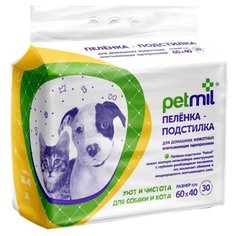 Петмил пеленка впитывающая одноразовая 60*90*30шт Pet Mil