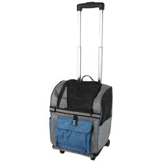 Flamingo сумка-рюкзак д/жив. на колесах kiara 52*54*12см, синяя