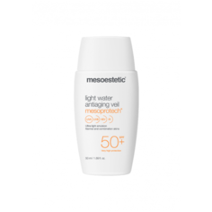 Солнцезащитная антивозрастная эмульсия для лица SPF 50+ Mesoprotech light water antiaging veil 50+, Mesoestetic
