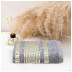 Полотенце махровое жаккардовое Афина 70х140 см, серо-голубой, хлопок 100%, 450г/м2 6477855 Алтын Асыр