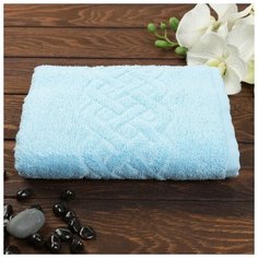 Полотенце махровое жаккард Plait 50х90 см, цв 131 голубой, хл.100% 360 гр/м 1077969 ДМ Люкс