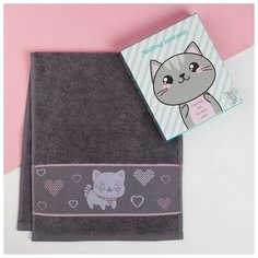 Полотенце махровое "Котик" 30х70 см 100% хлопок, 370гр/м2 4566827 Этель
