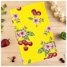 Полотенце вафельное Collorista Вишни цв.желтый 35*58,100% хл,160 г/м2 3893665