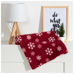 Плед "Экономь и Я" Снежинки (вид 2) 75*100см, пл.160 г/м2, 100% п/э 6897056