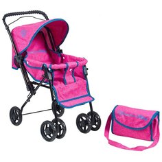 Детская игрушечная классическая коляска Buggy Boom для кукол Mixy 8027 с козырьком и регулируемой спинкой , сиреневый