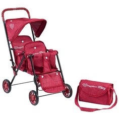 Детская игрушечная прогулочная коляска Buggy Boom для двух кукол Mixy 8025 с козырьком и подножкой