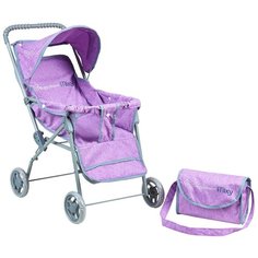 Детская игрушечная классическая коляска Buggy Boom для кукол Mixy 8026 с козырьком и регулируемой спинкой