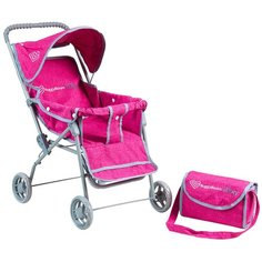 Детская игрушечная классическая коляска Buggy Boom для кукол Mixy 8026 с козырьком и регулируемой спинкой