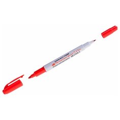 Перманентный маркер Crown Multi Marker Twin P-800W двухсторонний, пулевидный наконечник, 2/1 мм, красный {117933}
