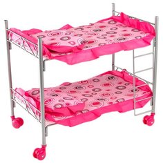 Buggy Boom Кроватка Loona двухъярусная (8887B) розовый с разноцветными кольцами