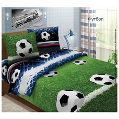 Детское постельное белье Традиция текстиля 1,5-спальное, "Традиция: Футбол", 147*217 см, 150*220 см, 70*70 см, 2 наволочки
