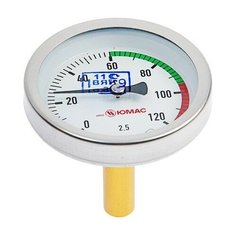 Термометр биметаллический, 120°C, с погружной гильзой 60 мм 4407769 Сима ленд