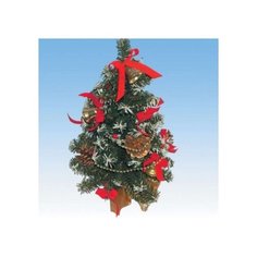 Елка Snowmen украшена колокольчиками, шишками, гирлянда, с инеем