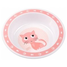 Canpol Миска пластиковая Canpol арт. 4/412, 12м+, рисунок котенок, цвет розовый