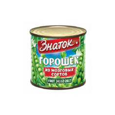 Зеленый горошек высший сорт ГОСТ (425 мл) ж/б Знаток