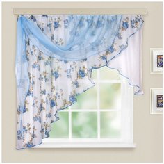 Тюль Witerra Иллюзия левый на ленте 150 см голубой