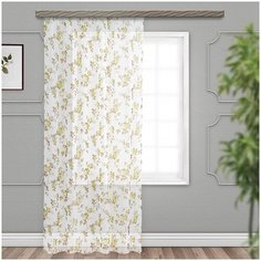 Штора вуаль- печать кустовая роза 300*260 см зеленая Witerra