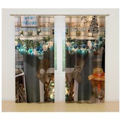 Фотошторы Сирень ФШГБ001-18559 на ленте 260 см 2 шт. серый