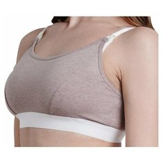 U09905 Майка укороченная для кормящих женщин "HUNNY mammy" размер(158,164-100-106) бежевый меланж/белый