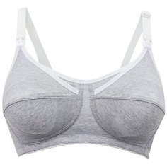Бюстгальтер послеродовой ФЭСТ "Hunny mammy", размер: 75-E, серый меланж-белый (К100314сер)