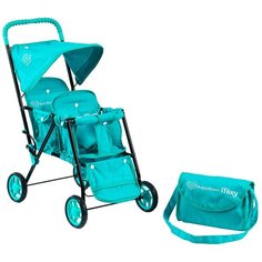 Детская игрушечная прогулочная коляска Buggy Boom для двух кукол Mixy 8025 с козырьком и подножкой