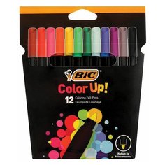 Фломастеры 12 ЦВЕТОВ BIC "Color UP", суперсмываемые, вентилируемый колпачок, 964900