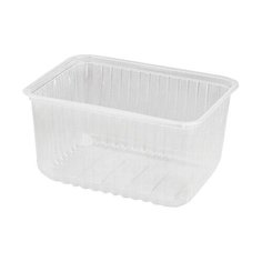 Одноразовый контейнер 1500 мл, комплект 100 шт., без крышки, 186х132 мм, прозрачные, ПП, юпласт, ЮУПМ3322