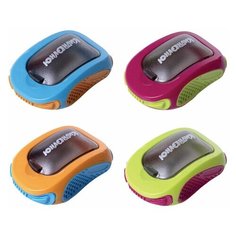 Точилка ЮНЛАНДИЯ "Гонки", с контейнером, пластиковая, корпус ассорти, 228473