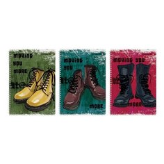 Тетрадь А4 80 л. АЛЬТ гребень, клетка, глянцевая ламинация, "BOOTS" (3 вида), 7-80-1120