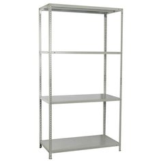 Стеллаж металлический BRABIX "MS KD-185/40-4", 1850х1000х400 мм, 4 полки, сборная стойка, 291115, S240BR144402