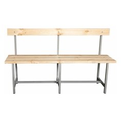 Скамья со спинкой деревянная на металлокаркасе "СТ 5", 1500х350х860 мм ТИТАН