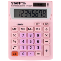 Калькулятор бухгалтерский STAFF STF-1808 розовый