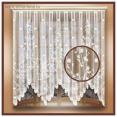 Штора тюль на шторной ленте 240х160 см, цв.белый, 100% п/э арт.09с6338-Г50 3017877 Лента