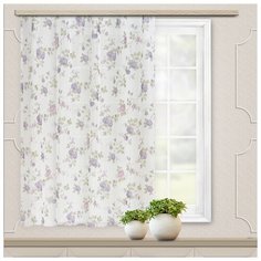 Штора для кухни вуаль-печать 145х150 см, кустовая роза, сирень, пэ 100% 5058636 Witerra