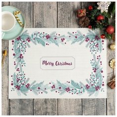 Салфетка на стол "Merry Christmas" ПВХ, 40х29 см 6851498 Доляна