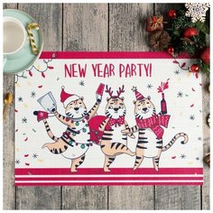 Салфетка на стол "Party" ПВХ, 40х29 см 6851505 Доляна