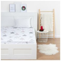 Простыня на резинке Этель 140*200*25 см "Рождественская ель", 100% хлопок, бязь, 125 гр/м2 7076999