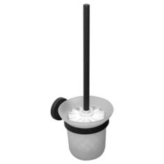 HAIBA Ершик для туалета подвесной матовое стекло BLACK в блистерной упаковке