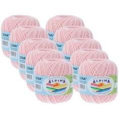 Пряжа Alpina Lena, 100 % хлопок, 50 г, 280 м, 10 шт., №21 св.розовый