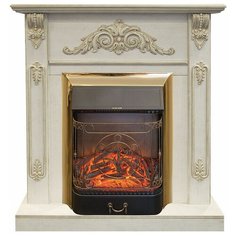 Электрокамин Anita WT с Majestic LUX (очаг золотой) Real Flame