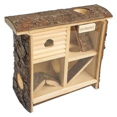 Домик - лабиринт для мелких грызунов "Homepet", деревянный, 10x24x25 см