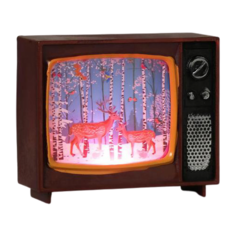 Фигурка Luazon Lighting Телевизор с Оленями 8 см вишневый