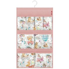 Кофр подвесной для хранения, с вешалкой, 8 карманов, 36*60 см, розов., ПУТЕШАСТИКИ Valiant