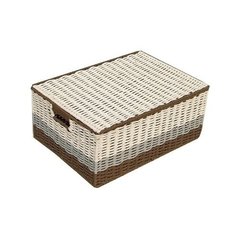 Корзина для хранения плетеная мягкая с крышкой Storidea 23 х 15 х 31 см, мультиколор