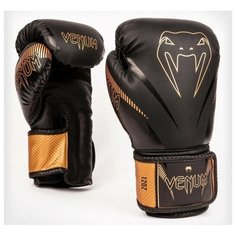 Перчатки боксерские Venum Impact Black/Bronze 8 унций